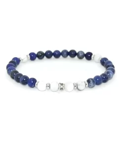 Gioielleria Capozzolo bracciale con sodalite ed agata bianca