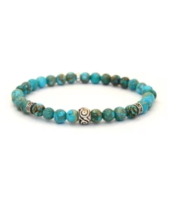 Bracciale elastico con magnesite e argento