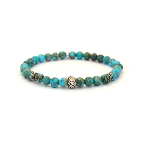 Bracciale elastico con magnesite e argento