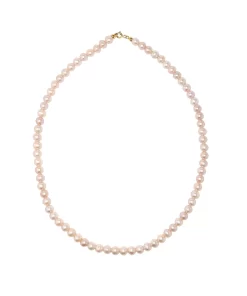 Collana in perle rosa e chiusura in oro giallo